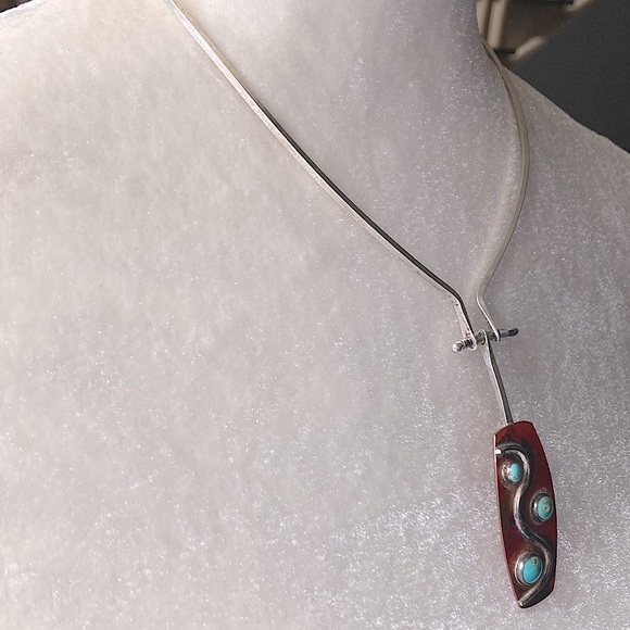 Monaco Designs Sterling, Turquoise and Mixed Metals Collar Necklace - Picture 8 of 16